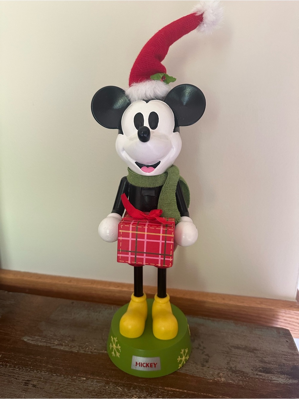 Vintage Mickey Mouse wooden nutcracker working doll holiday gift present Xmas